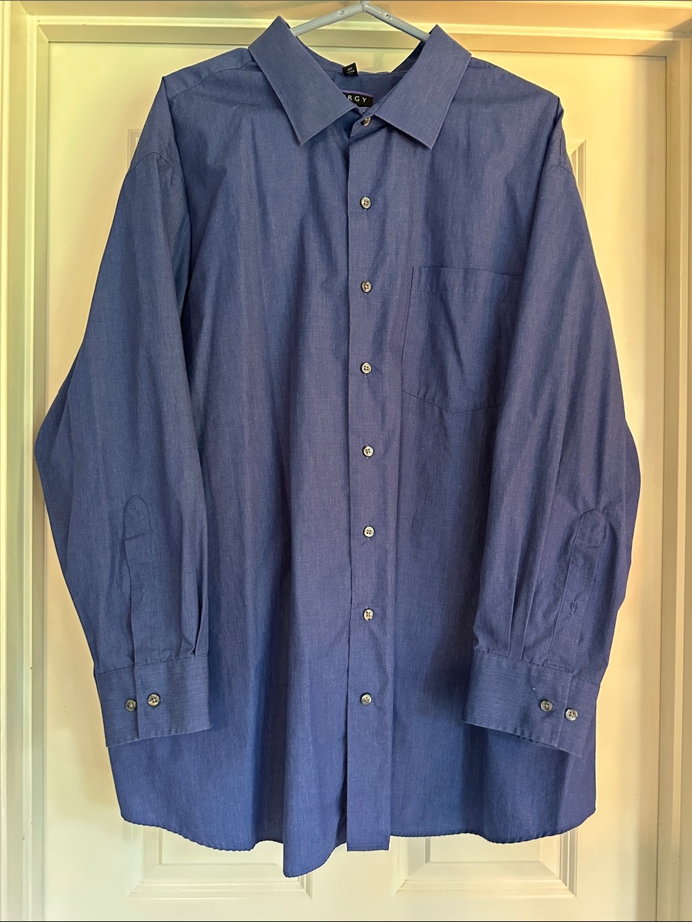 DXL Men's Dress Shirt in Blue with Chest Pocket